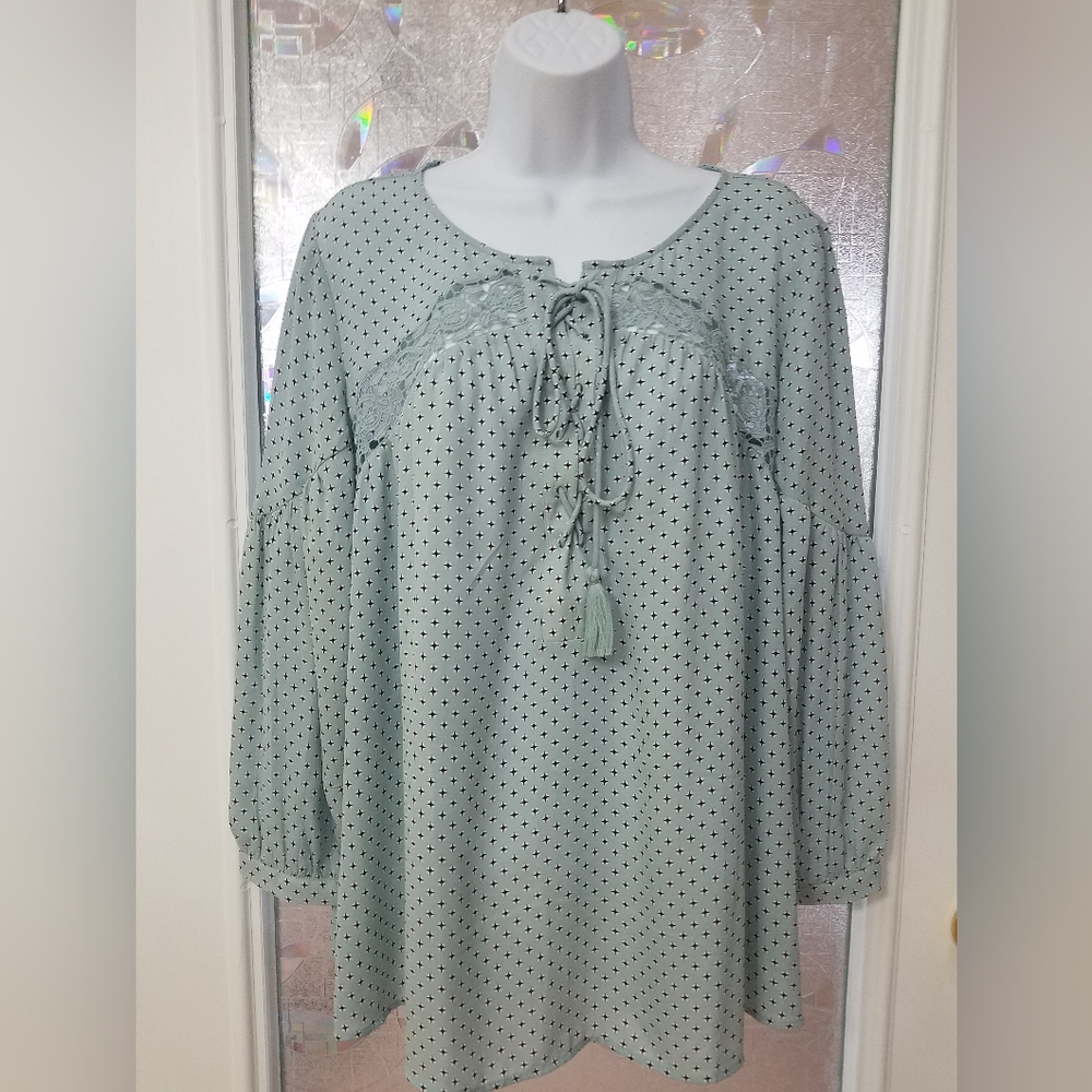 NWT LOFT Light Blue Polka Dot Blouse